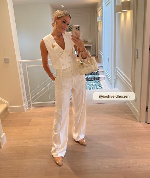 LEVA cropped gilet met lurex