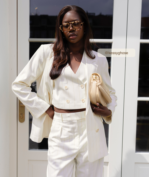 LEVA cropped gilet with lurex