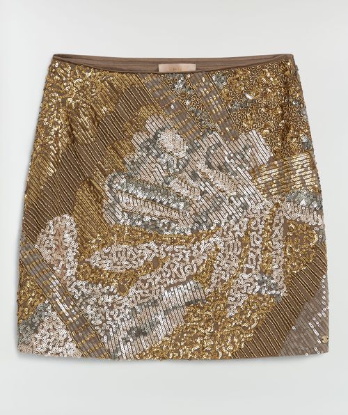 LIEKE high-waisted mini skirt with sequins and beads