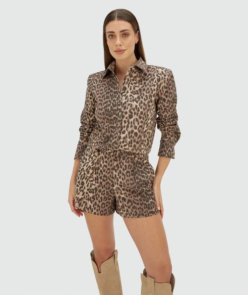 LILAE jumpsuit met leopard print 