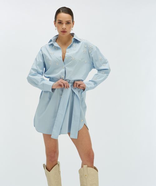 LINE oversized jurk met sierstenen