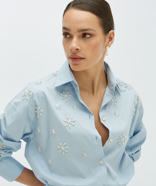 LINE oversized jurk met sierstenen