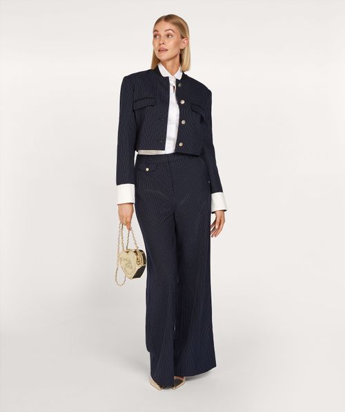 LOUIS cropped blazer met pinstripe