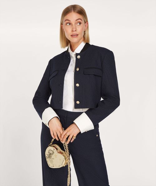 LOUIS cropped blazer met pinstripe