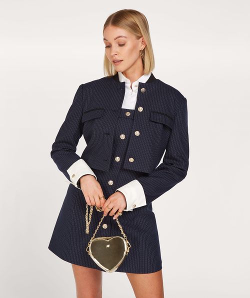 LOUIS cropped blazer met pinstripe