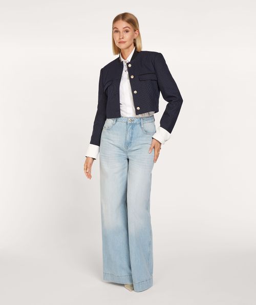 LOUIS cropped blazer met pinstripe