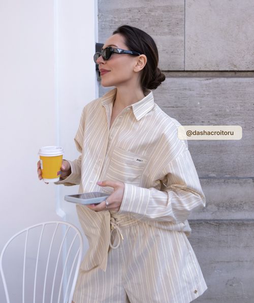LOVA oversized striped blouse