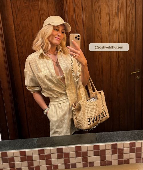 LOVA oversized blouse met strepen