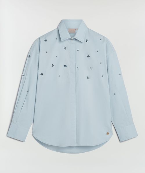 LOVA oversized Bluse mit Schmucksteinen