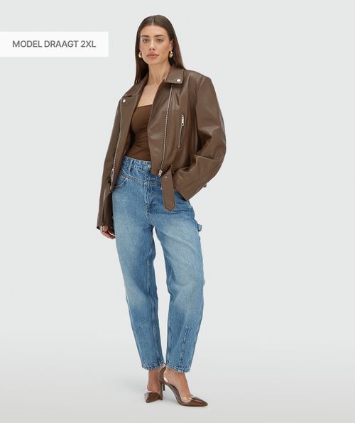 LUA regular fit jacket van leer