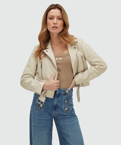 LUA regular fit leather jacket
