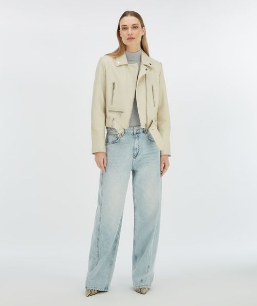 LUA regular fit jacket van leer