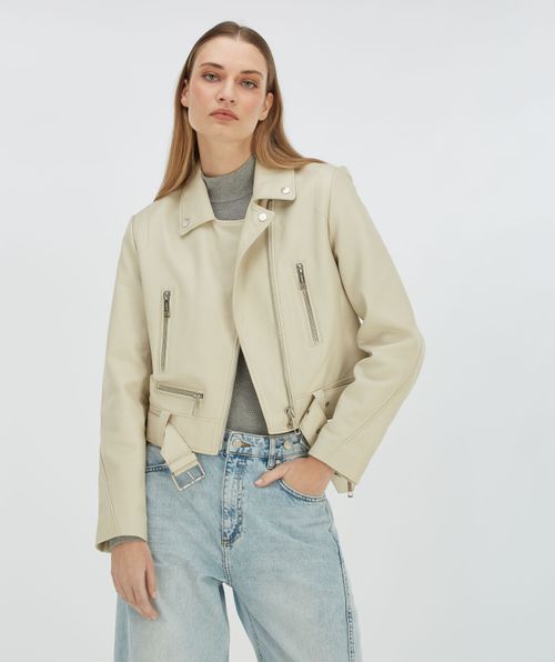 LUA regular fit jacket van leer