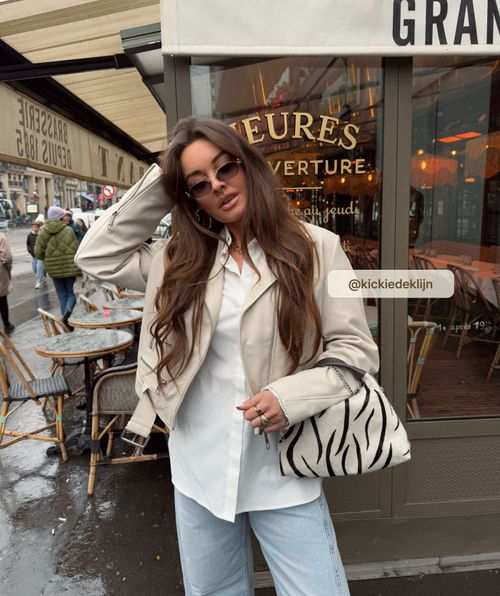 LUA regular fit jacket van leer