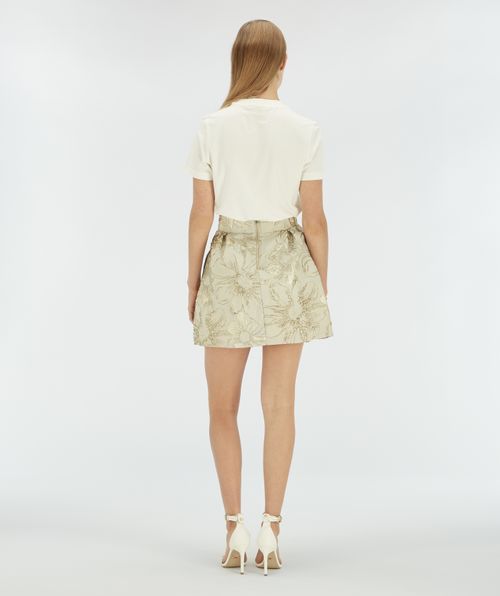 MARLEEN high waisted rok met metallic details