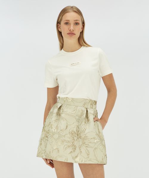 MARLEEN high waisted rok met metallic details