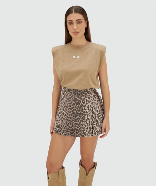 MAVEN regular fit skort with leopard print