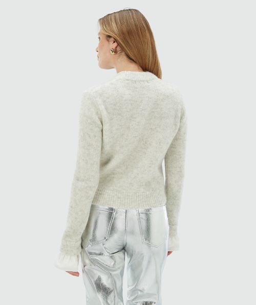 MAYA regular fit sweater with removable ruffle details