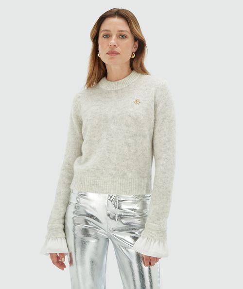 MAYA regular fit sweater with removable ruffle details