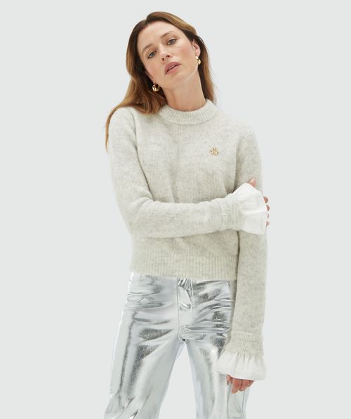 MAYA regular fit sweater with removable ruffle details
