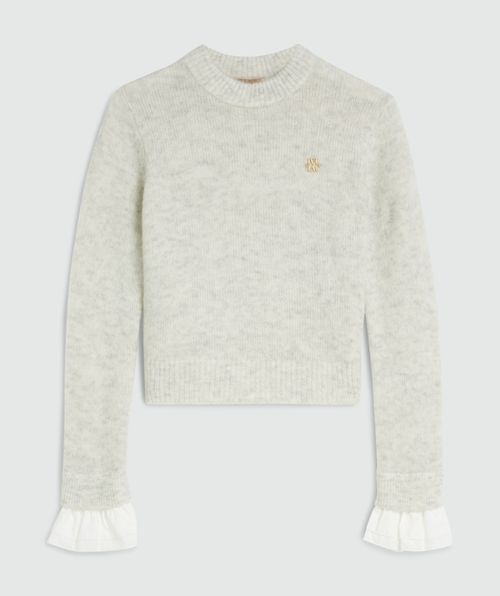 MAYA regular fit sweater with removable ruffle details