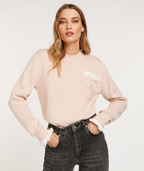 MAYA regular fit sweater with detachable ruche detail