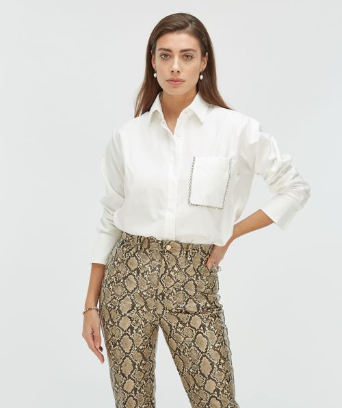 MEGGY Relaxed Fit Bluse mit Ziersteinen