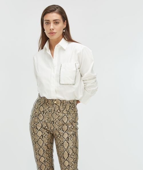 MEGGY Relaxed Fit Bluse mit Ziersteinen
