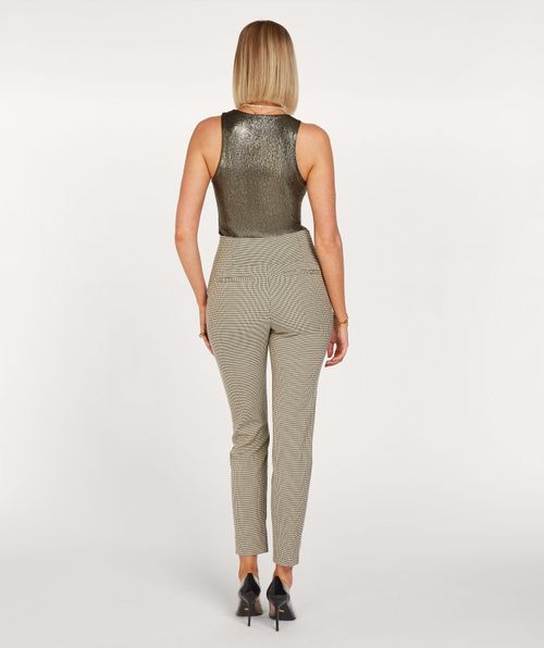 MIEKE high rise fitted pants with check print