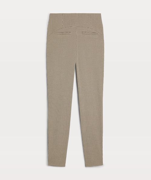 MIEKE high rise fitted pants with check print