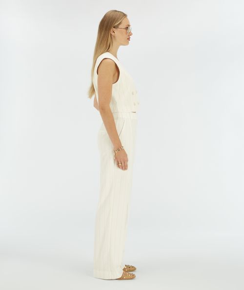 MIES high waisted wide leg pantalon met lurex
