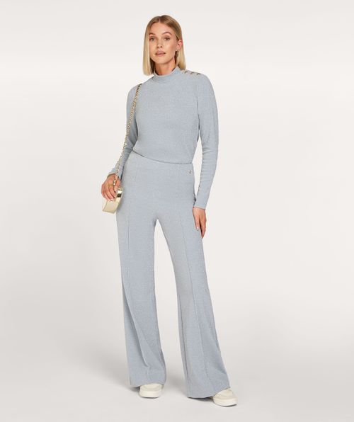 MIRELLE Hoch taillierte Hose mit weitem Bein und Glitzer