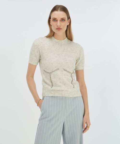 NADIE figurbetonter Pullover mit Schmucksteinen