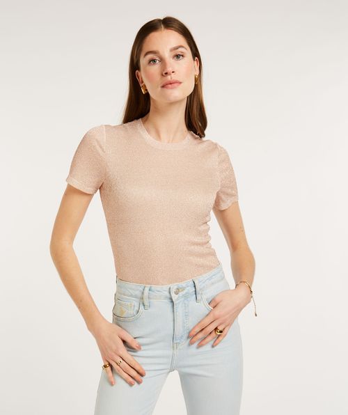 NEOMAY fitted top met glitter
