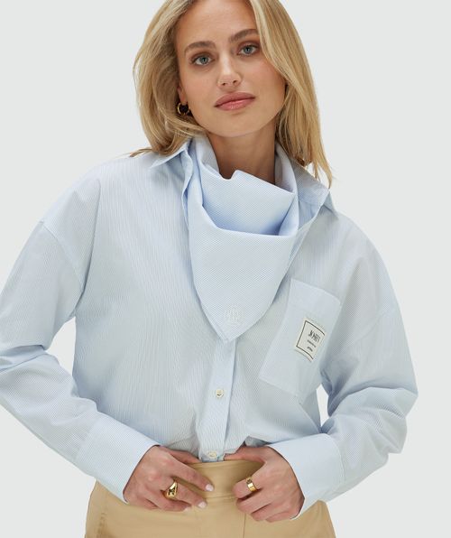 NEVEAH oversized blouse with scarf tie