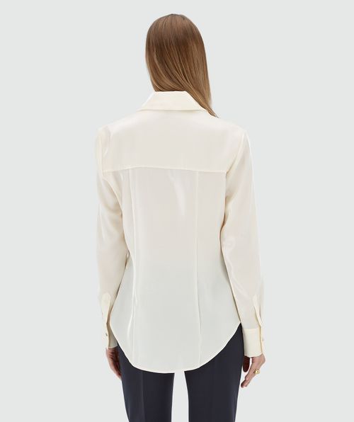 NICOLETTE fitted blouse in shimmer organza