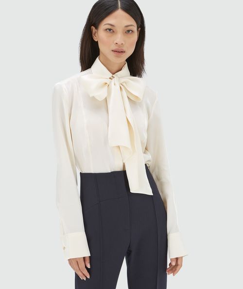 NICOLETTE fitted blouse in shimmer organza