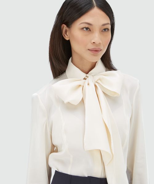 NICOLETTE fitted blouse in shimmer organza