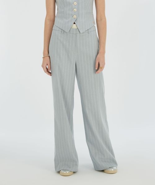 NINA hoch sitzende Hose mit weitem Bein und Nadelstreifen