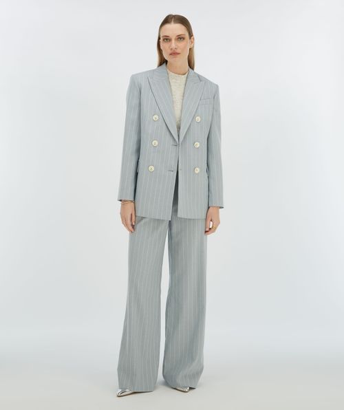 NINA hoch sitzende Hose mit weitem Bein und Nadelstreifen