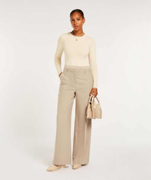 NINA High-Rise Wide Leg Hose mit Pinstripe