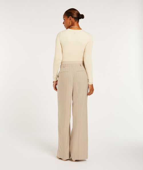 NINA high rise wide leg trousers with pinstripe