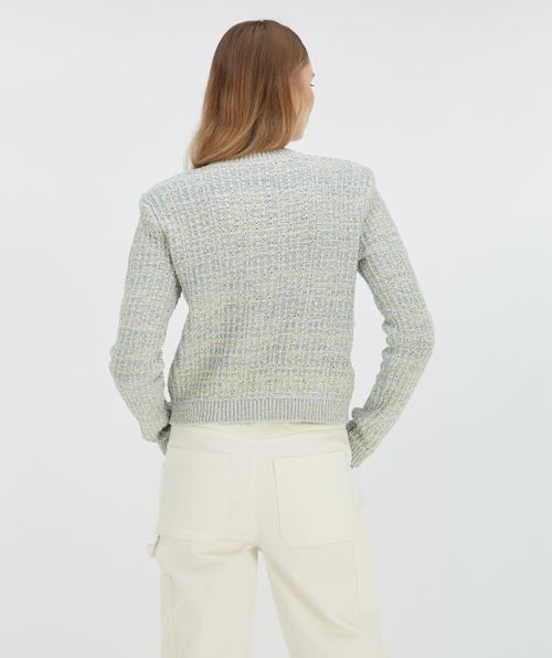 NOLLIE fitted sweater with shoulder padding
