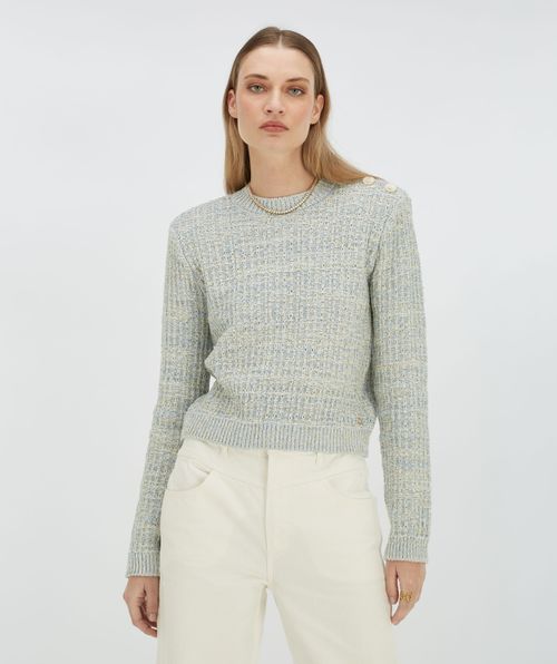 NOLLIE fitted sweater with shoulder padding