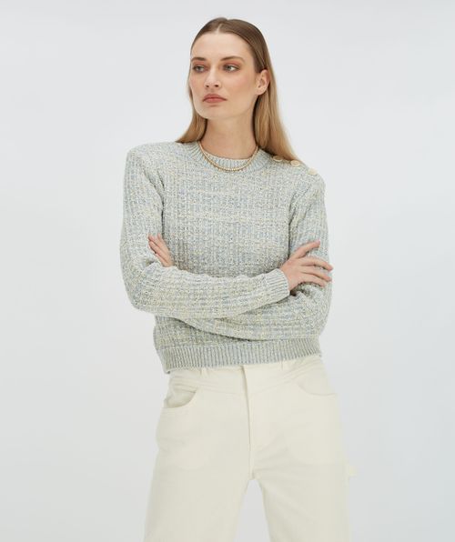 NOLLIE fitted sweater with shoulder padding