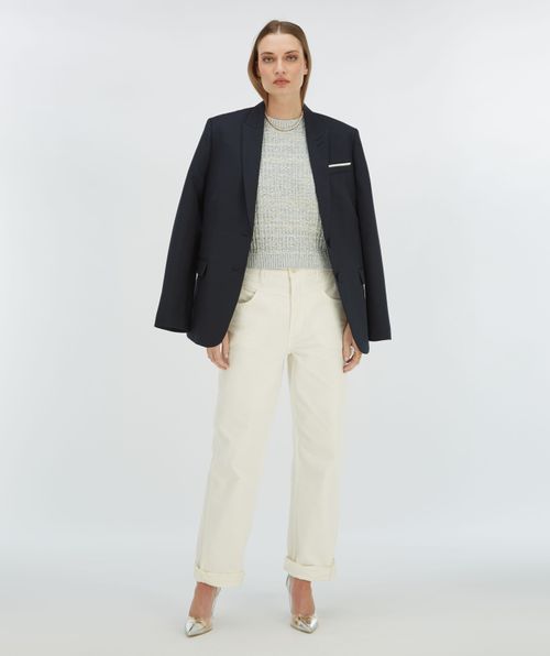 NOLLIE fitted sweater with shoulder padding