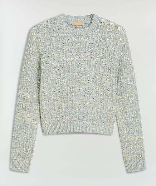 NOLLIE fitted sweater with shoulder padding