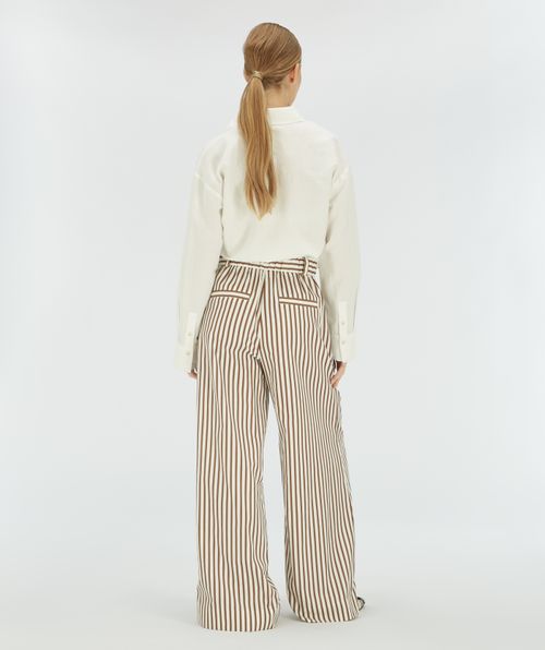 ODESSA mid rise wide leg broek met strepen