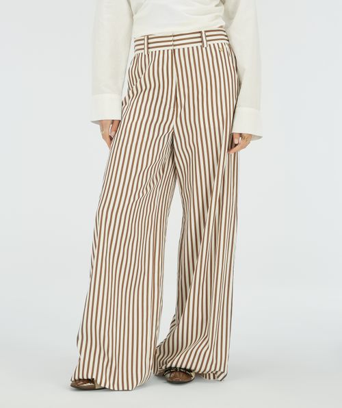 ODESSA mid rise wide leg broek met strepen