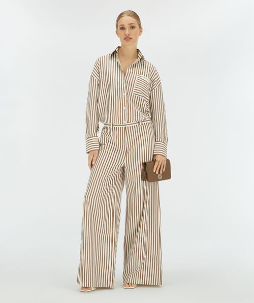 ODESSA mid rise wide leg broek met strepen